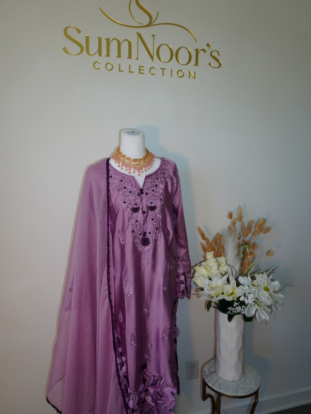 SumNoor's Lavender Pakistani Salwar Kameez Set - Picture 2 of 5